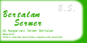 bertalan sermer business card